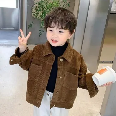 Toddler Boys Fashion Baby Corduroy Outwear Coat