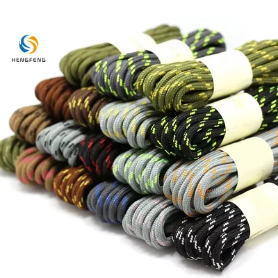 Outdoor Round Polyester Pattern Rope Sneakers Shoelaces for Men and Women Sports Shoes