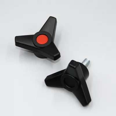 Plastic ABS Triangle Clamping Handle Nylon Three-arm Through Hole Handwheel Knob