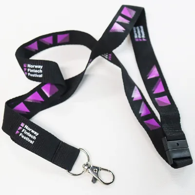 High Quality Personalized Custom Logo Neck Strap Safety Buckle Silk Screen Printed Polyester Lanyard
