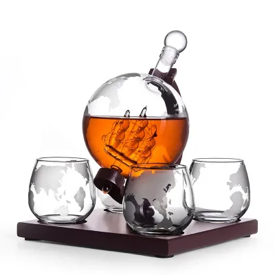 Personalized Globe Decanter 850ml Fancy Etched Barware Wedding Gift