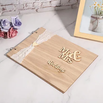 Modern Detachable Wooden Wedding Guestbook Scrapbook Album Kit Customized DIY Eco-Friendly Professional Fast Wedding Sign