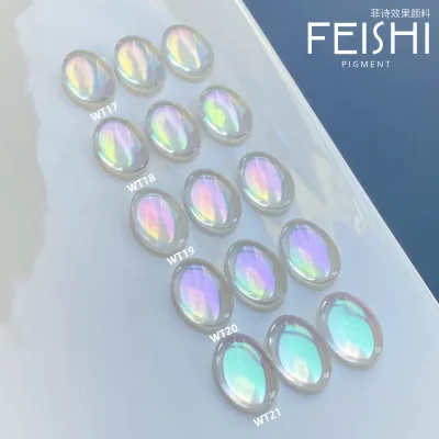 Luxury Mirror Effect Aurora Nail Powder Super Bright Pearlescent Ice Clear Multi-Color for Nail Art