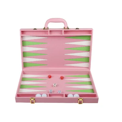 Pink Portable Beautiful Chess Board Game Handmade Entertainment Custom Pattern Board Game Backgammon Sets