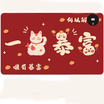 HOT Sell  Factory Price Custom Printed Electrically Heated Warmer Desk Mat Constant Temperature Hand Warmer Desk Pad Mouse Pad