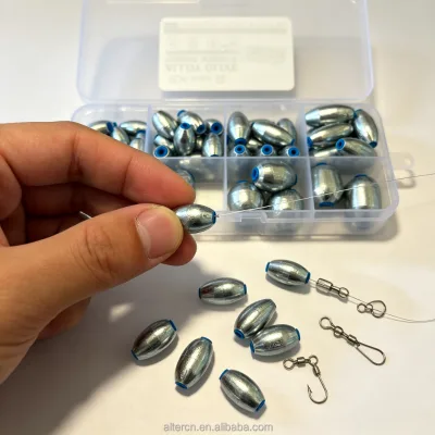 Oval Zinc Alloy Corrosion-Resistant Eco-Friendly Fishing Sinkers Kit Assorted 3g-20g Mixed Weights River Use Sinker Set for