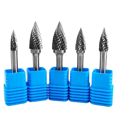 High Quality Solid Carbide Rotary Burr, G-Type Tree Pointed End Tungsten Carbide Rotary File for Metal Deburring & Die Grinding
