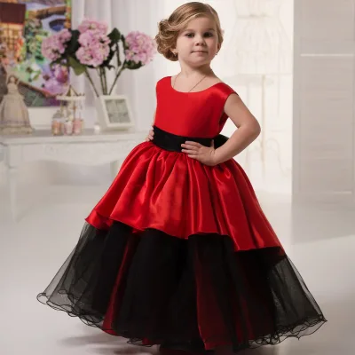 Kids Dress Holiday Event Dress Fancy Girls Wear in Stock Festival Kids Sleeveless Dresses