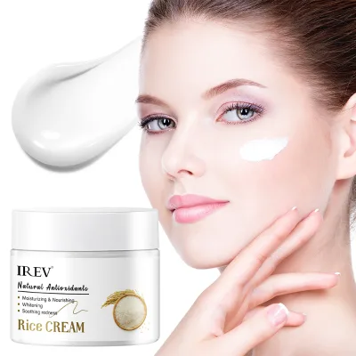 Private Label Rice Cream 50g Beauty for Brightening Firming Hydrating Day and Night OEM/ODM IREV Rice Moisturizing Facial Cream