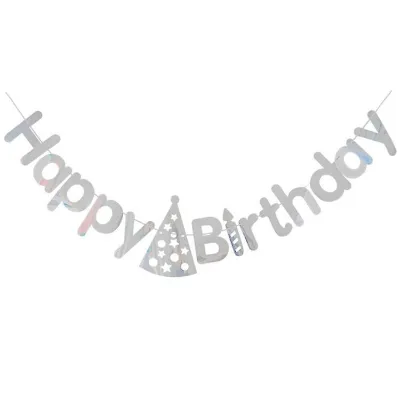 Factory Directly Supplied Glitter Gold Paper Happy Birthday Banner for Kids Adults Birthday Party Supplies