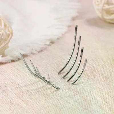4Pcs C Type Weaving Needle Upholstery Carpet Leather Canvas Repair Weaving Curved Needles Pins Hand Sewing Needles