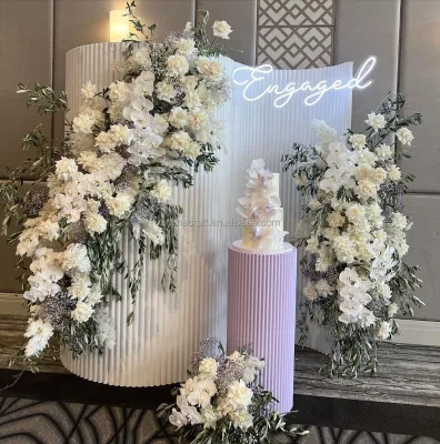 Newest Design Pattern Square Acrylic Arch Marriage Stage Arch Backdrop for Wedding