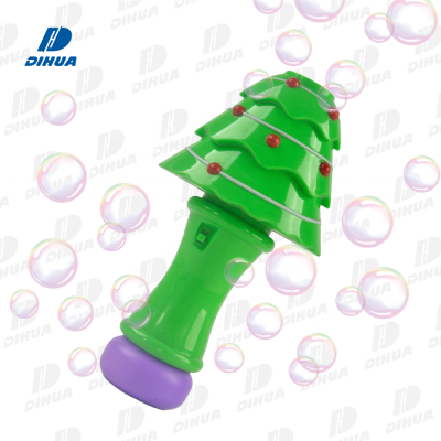 Battery Operated Christmas Bubble Wand Blowing Bubbles Outdoor Toy Light up Christmas Bubbles Toy Christmas Tree Toys