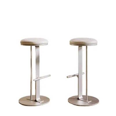 Japanese Modern Nordic Durable Solid Wood and Metal Bar Stool for Home Dining Outdoor Pub Use
