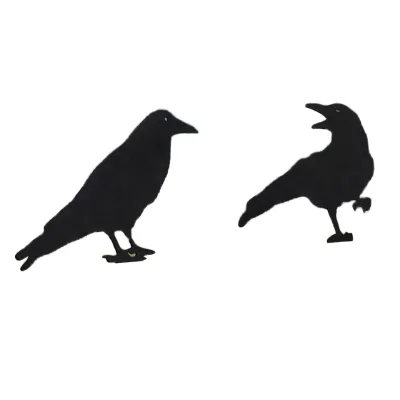 Raven Halloween Outdoor Garden Ornament Rustic Metal Black Bird for Fence Topper Gate Post Sculpture Gothic Home Decor Ornament