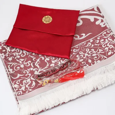 Islamic Eid Mubarak Muslim Prayers Portable Pray Mat with 99 Tasbih Combination Set for Ramadan Holiday Gift