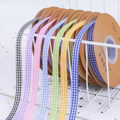 Wholesale Plaid Ribbon for Baking Cake Packaging, DIY Bowknot Making, Flower Bouquet Decoration, Xmas Holiday Decorative Ribbon