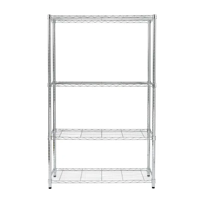 Factory Outlet Chrome Steel Laundry Room Shelf 4 Tiers Storage Wire Rack for Bathroom Household Storage Rack