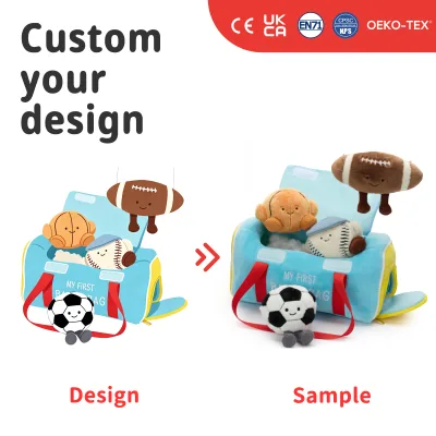 Custom Baby Sports Plush Playset Soft Activity Toy Bag Educational Ball Toy Set Montessori Gift OEM ODM Factory