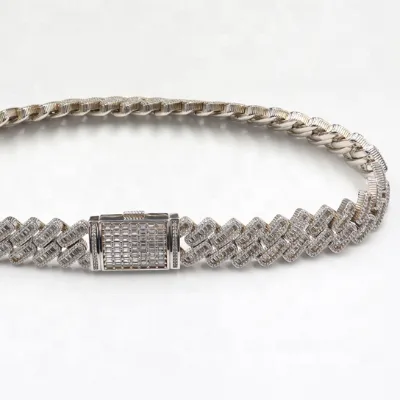 Factory Made Moissanite Fashion 925 Sterling Silver Man Ring Hip Hop Punk Bracelet