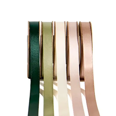 Customized Colors Printed High Quality Single Face Recycled Polyester Satin Gift Hair Ribbons Roll