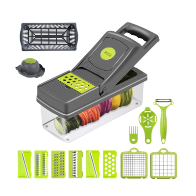 Improved Vegetable Chopper, 14-in-1 Safe Chopper Vegetable Cutter,Vegetable Slicer,Chopper,Food Chopper,Food Chopper Manual Hand