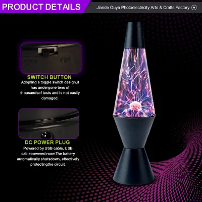 USB Powered Plasma Lava Lamp Electrostatic Lightning Ambient Light for Living Room Night Decoration