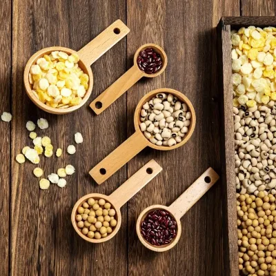 Beech Measuring Spoon Solid Wood Short Handle Coffee Spoon Beech Coffee Powder Quantitative Seasoning Spoon