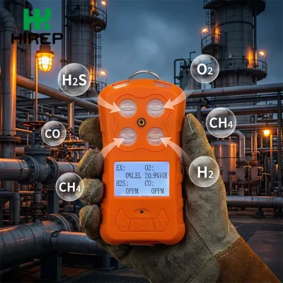 HIREP Handhold 4-in-1 Gas Detector High Accuracy Fast Response Explosive Gas Factory Price In-Stock Supply  ATEX/CE Certified