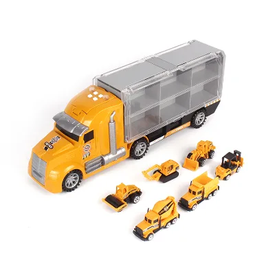 New Hot Child Value Mini Friction Container Truck Diecast Vehicles Die Cast Model Cars with Music and Light for Kids 3+