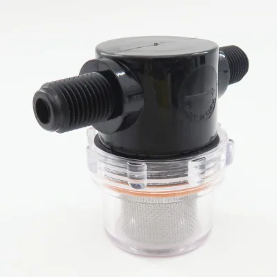 1/4NPT Pre-filter Plastic Transparent Tap Water Pipe Filter Hair Collector Large Flow Easy Installation Model 240621-01