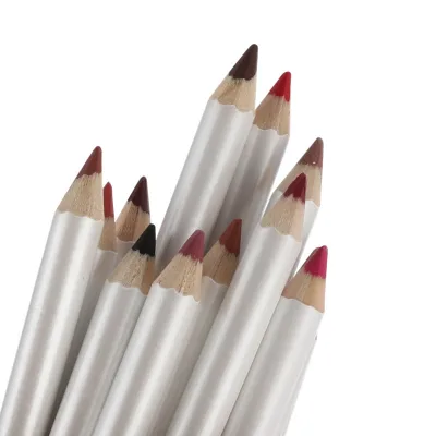 Wholesale Smoothly Matte Lipstick Waterproof High Pigment 25 Multi-colors Lip Liner with Sharpener