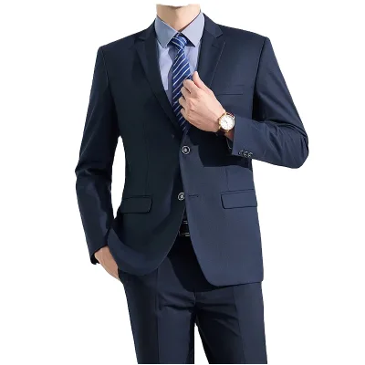 2026 New Xb Navy Blue Men's 3-Piece Slim Fit Single Breasted Button Fly Business Suits Prom Groomsman Wedding Suit