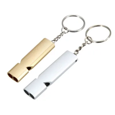 Outdoor Aluminum Alloy Survival Whistle Keychain Optimal Safety Tool for Camping and Hiking for Lifeguard Victim Rescue