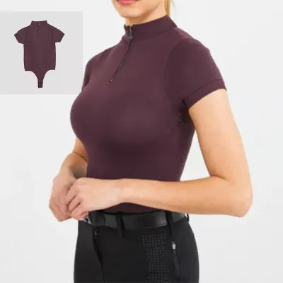 New Design Popular Sports Tight Riding Performance Short Sleeve One Piece Bodysuit T-Shirt Sexy Equestrian Clothing