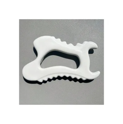 Ceramic Gua Sha Beauty Plate with Meridian Brush and Extension Pole Healthy Face and Body Massage Tool