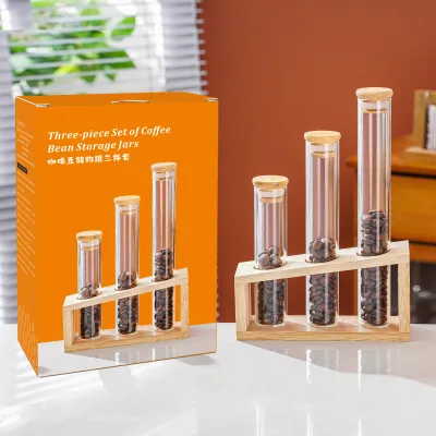 Coffee Bean Storage tank Household Business clear Glass Coffee Bean Storage Tube