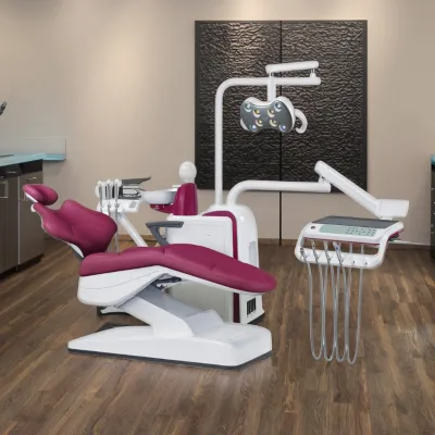 Ambidextrous Ergonomic Dental Chair Pediatric Knee Break Massage Function Electric Power Source Metal Left Handed Design
