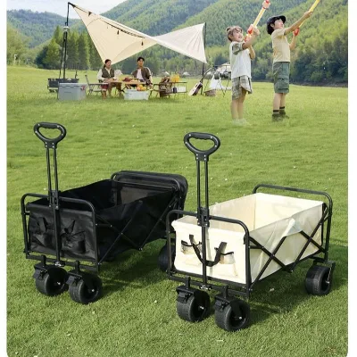 Steel Folding Waterproof Outdoor Storage Cart Hand Trolley for Camping Hiking Climbing Travel-OEM Customizable