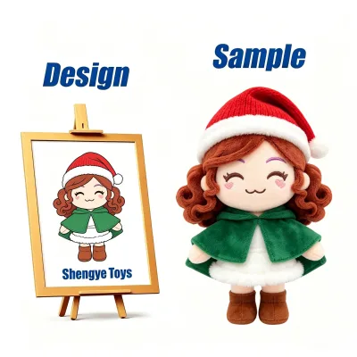 Shengye Professional China Manufacturer Custom Beautiful Miss Christmas Plush Toy for Store Company Holiday Decoration Gifts