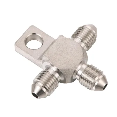 Stainless Steel 3AN Male Brake Line Tee Block Connector Adapter