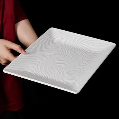 Commercial Use Square Covered Rice Plate Fast Food Plastic Tableware Melamine Plate Restaurants Hotels Parties Commercial Use