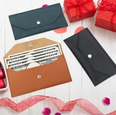 Fashion Solid Color PU Leather Business Card Holder Large Banknote Wallet Envelope Business Card Holder Various Colors
