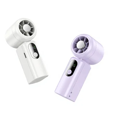2026 Cross-Border New Hand-Held Small Fan High-Speed Turbo Mini Air Cannon Portable Rechargeable Pocket Fan Brushless Motor