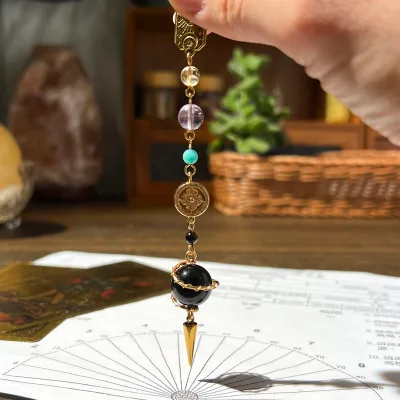 Latest Design Nature Obsidian Sphere Clock Meditation Divination Magic Square Plate Witchcraft Pendulum Reiki for DIY Gifts