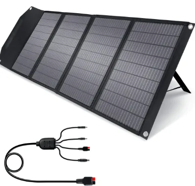 Flagsun All Black Outdoor Hiking Solar Panel with PERC Technology 120W 21.5% Efficiency Portable Charger Solar Energy Products