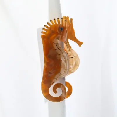 2022 New Design European and American Fashion Hot Selling Acetate Custom Hippocampus  Hair Clip Unique Custom Hair Claw