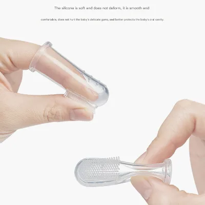 Eco-Friendly Toddler Toothbrush Silicone Baby Toothbrush in Finger Shape for Oral Care and Massage