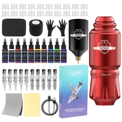 Manufacturer Factory Direct Professional Complete Rocket Tattoo Short Pen Machine Kits Set for Makeup Beginner