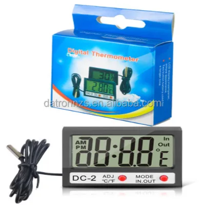 DC-2 Digital Display Indoor Outdoor Electronic Thermometer for Refrigerator and Aquarium, Household Thermometer with Probe